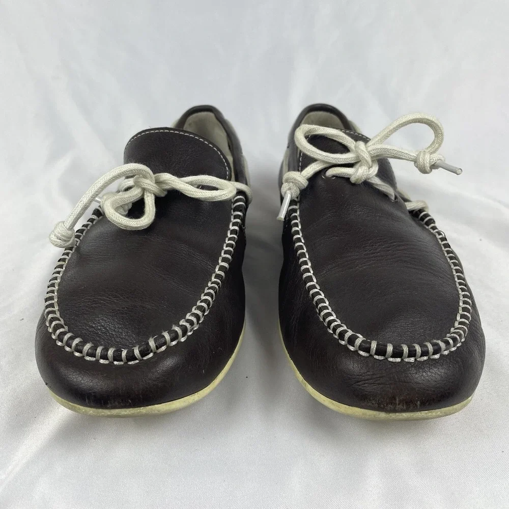 Cole Haan Men's Size 9.5 Brown Leather Grand OS Laced Driving Loafers Shoes
